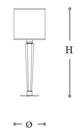 Dimensiones de la Lámpara de Mesa Spillo Opera Italamp